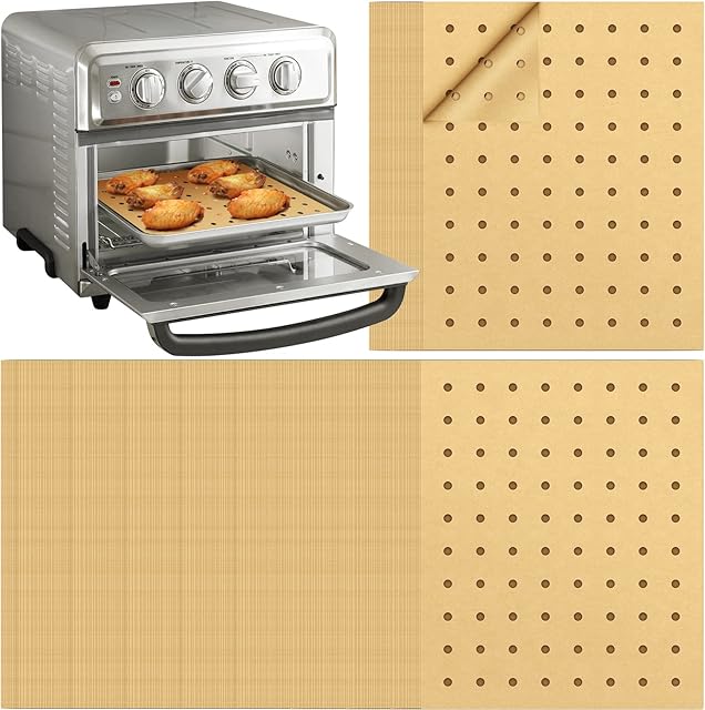 Air Fryer Disposable Parchment Paper Liners: 150pcs Airfryer Liners 9x11 Inch Perforated Rectangular Paper Sheets Basket Liner Accessories For Toaster Oven Xl Air Fryer