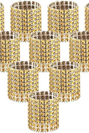 Accmor 100pcs Napkin Rings, Gold Napkin Rings Buckles for Table Decorations, Wedding, Dinner,Party, DIY Decoration