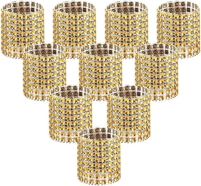 Accmor 100pcs Napkin Rings, Gold Napkin Rings Buckles for Table Decorations, Wedding, Dinner,Party, DIY Decoration