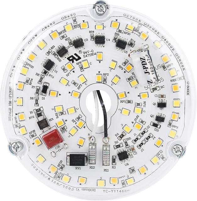 4" 18W Ceiling Fan LED Light Kit 3000K/4000K/5000K Selectable Flush Mount Ceiling Lights