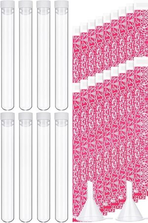 38 Pcs Tampon Flask Set Included Tube Flasks Containers for Women Tampon Reusable Wrappers Funnels for Cruise Event(Stylish Style)