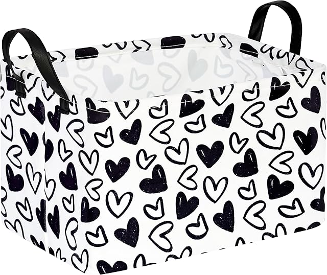 Black Gift Basket Clothes Laundry Hamper Storage Box Shelf Basket Toys Storage Bins, Gift Box for Kids,Laundry Hamper with Handles