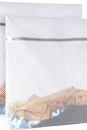 2 XX-Large Honeycomb Mesh Laundry Bag Delicates Durable for Washing Machine,24 x 24 Inches lingerie bags for Laundry, Travel Storage Organize Bag for Cotton Clothes,Sheet,Sweater, Shoes