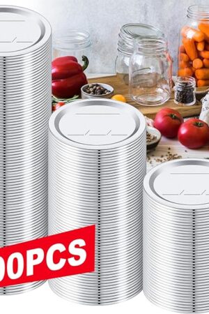 200 PCS Canning Lids Regular Mouth,2.76in Regular Mouth Mason Jar Lids,Ball Jar with Lids with Leak proof Airtight Seal Rust Proof Split,Regular Mason Jars Food Grade,Canning Food DIY
