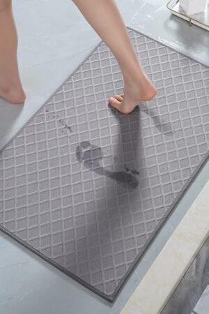AMOAMI Bathroom Rugs Bath Mats Bathroom Mat Rubber Backed 17"x28" Grey