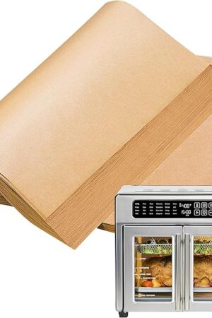 Air Fryer Liners Disposable for Emeril Lagasse 26 QT Extra Large Air Fryer, 100 PCS Unbleached Parchment Paper Sheets Accessories for Emeril Lagasse 26 Qt Toaster Oven