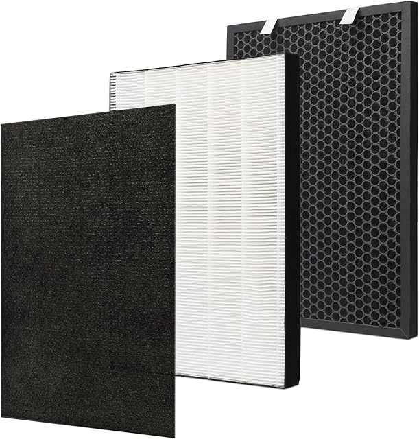 Air220 Air320 Replacement 2678 True Post Filter and 2677 Activated Carbon Pre Filter for Bissell Air 220 and Air 320, 1 Post Filter + 1 Carbon Pre Filter