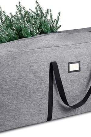 BALEINE 7.5 ft Christmas Tree Storage Bag, Heavy Duty 900D Oxford Fabric with Reinforced Handles and Dual Zippers Wide Opening, Extra Large Storage Container for Trees and Decorations (Grey)