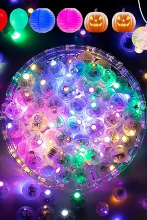 Aogist 100Pcs Multicolor Balloon Lights with Hook,Long Standby Time,Waterproof Mini Light for Birthday Party Wedding Christmas Halloween Easter Decorative (Flash)