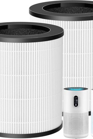 B-D03 Replacement Filter Compatible with MOOKA B-D03 & M03 Air Purifier, 3-in-1 Filter for MOOKA Air Purifier for Home Large Room, B-D03 Filters for Air Pollutants, Odor and Smoke, 2 Pack