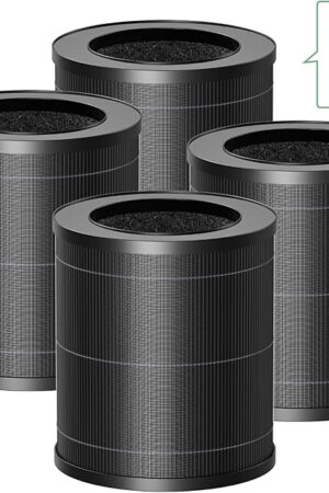 4 Pack MR2566 Filter Compatible with MORENTO MR2566 Air Purifier, 3-in-1 HEPA Activated Carbon Pre-Filter, Basic Version