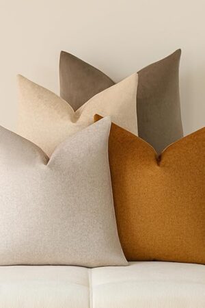 a moment Pack of 4 Couch Pillow Covers,Outdoor Waterproof Cushion Covers for Patio Furniture Garden Pet-Friendly Stain-Resistant Throw Pillow Cases 18x18 inch Brown
