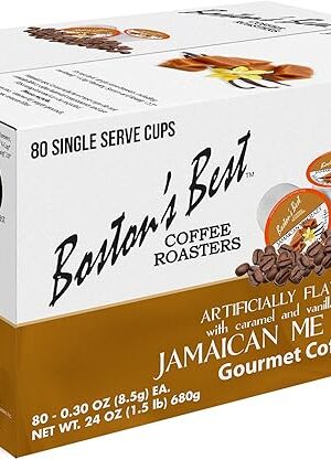 Boston’s Best - Jamaican Me Crazy Flavored Delicious Gourmet Coffee, Compatible with Keurig Coffee Maker, 1 Count (80 Single Serve Cups)