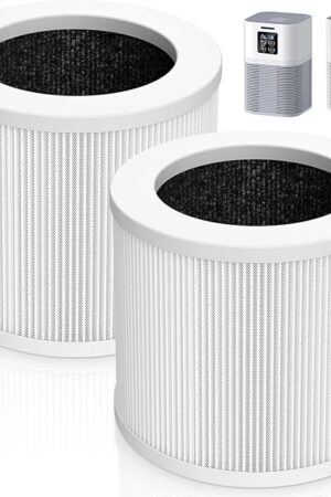2 Pack A1 Filter Compatible with VEWIOR Air Purifier HQSC-50, HQKJ-80, A1, AMEIFU AP01W, KOIOS HQKJ-50 Tailulu PUR0003, Efficient Filter for VEWIOR A1 Air Purifier