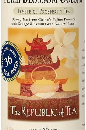 The Republic of Tea - Peach Blossom Oolong Tea, 1.8 oz Tin, 36 Tea Bags | Caffeinated Tea | Milk Tea