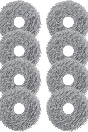 8 Pack Mop Cloths for Roborock Q Revo/Qrevo S/Qrevo Pro/Qrevo Master/Qrevo Plus/Qrevo Curv/Qrevo Edge/Saros 10R/QV 35A/35S/S5V Vacuum Cleaner, Microfiber Washable Mop Pad Replacement Accessories