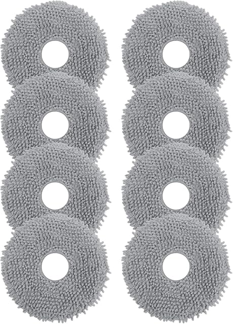 8 Pack Mop Cloths for Roborock Q Revo/Qrevo S/Qrevo Pro/Qrevo Master/Qrevo Plus/Qrevo Curv/Qrevo Edge/Saros 10R/QV 35A/35S/S5V Vacuum Cleaner, Microfiber Washable Mop Pad Replacement Accessories