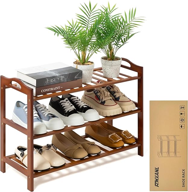 3 Tier Bamboo Shoe Rack Free Standing