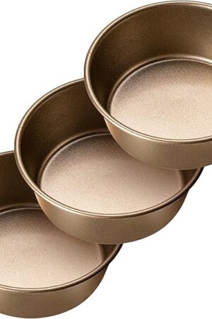 Air Fryer Mini Pie Pan Tart Tins, Jumbo Muffin Cupcake Pan 4 Inch Air Fryer Hamburger Bun Mold, 3PCS Non-Stick Air Fryer Egg Baking Pan Individual Pazookie Mini Cake Pans for Baking