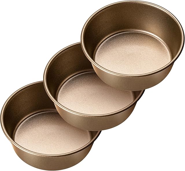 Air Fryer Mini Pie Pan Tart Tins, Jumbo Muffin Cupcake Pan 4 Inch Air Fryer Hamburger Bun Mold, 3PCS Non-Stick Air Fryer Egg Baking Pan Individual Pazookie Mini Cake Pans for Baking