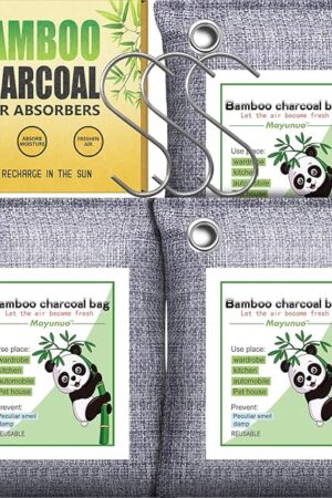 Activated Charcoal Odor Absorber in Basement, Car, Closet, Shoe, 3 Pack Air Purifying Bags for Home