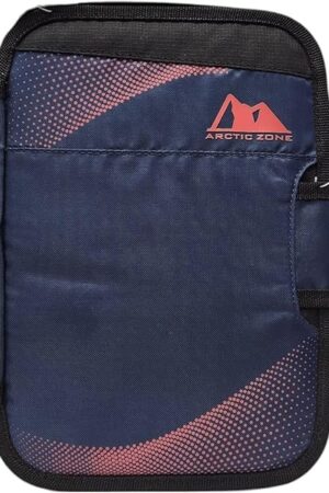 Arctic Zone Lunch Bag with Removeable Hard Liner, Adjustable Divider and Built-In Lunch Tray, Navy/Red