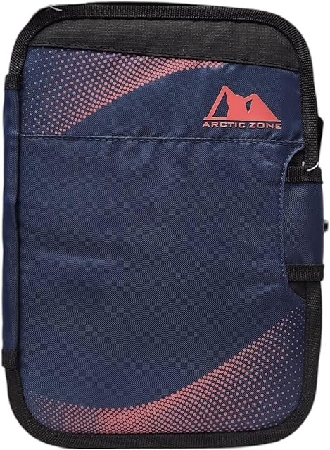 Arctic Zone Lunch Bag with Removeable Hard Liner, Adjustable Divider and Built-In Lunch Tray, Navy/Red