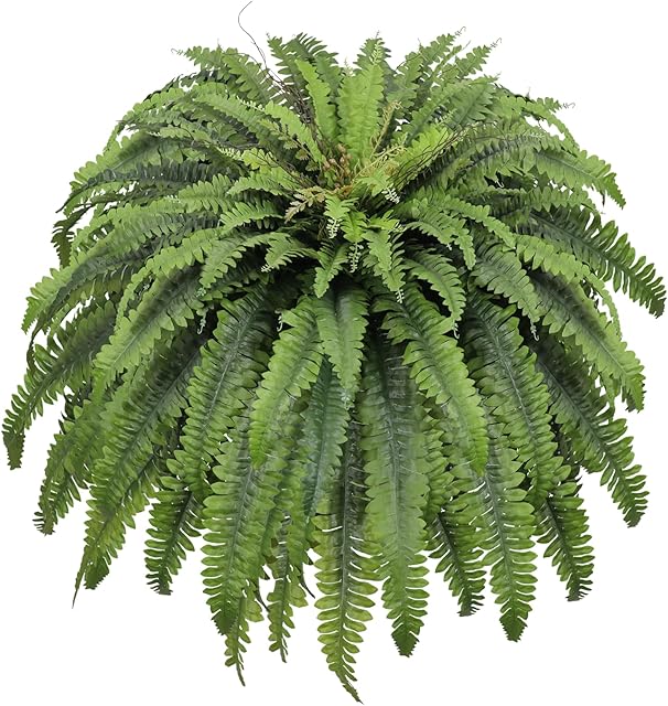 50" Fake Ferns Artificial Plants Large, 98 Fronds Artificial Ferns for Outdoors and Indoors, Suitable for Planter Garden Porch Office Decor