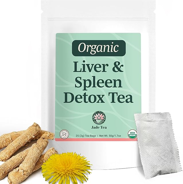 2-in-1 Organic Liver Detox Tea & Spleen Detox Tea - Organic Dandelion Root, Burdock Root, Ginger Root & Orange Peel - Supports Liver, Gallbladder & and Spleen Health - Made in USA, Fair Trade