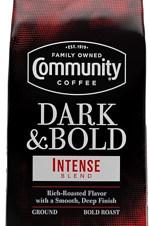 Community Coffee Dark & Bold Intense Blend, Dark Roast Ground Coffee, 12 Ounce Bag (Pack of 1)