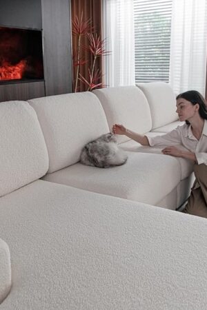 Couch Cushion Covers for Sectional Sofa, Stretch Soft Sofa Slipcovers Washable Wear-Resistant Universal Furniture Protector for Living Room(1 Piece Back Couch Cover, Ivory)