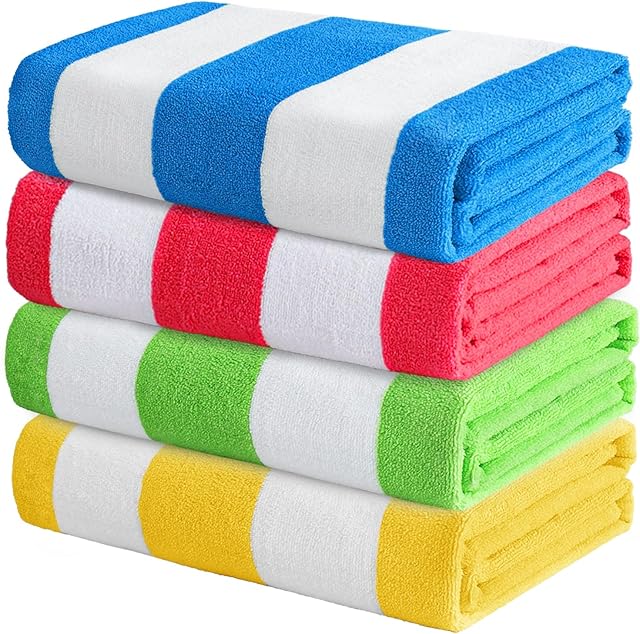 Exclusivo Mezcla 4 Pack Beach Towels Microfiber Beach Bath Pool Towel Set 30x60 Inches