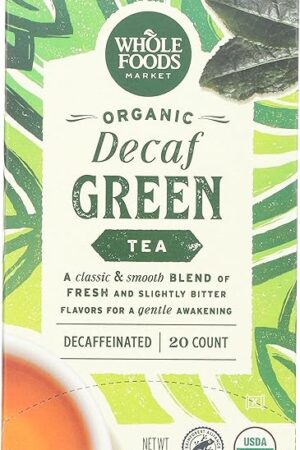 Whole Foods Market, Tea Green Decaf Organic, 20 Count