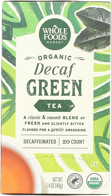 Whole Foods Market, Tea Green Decaf Organic, 20 Count