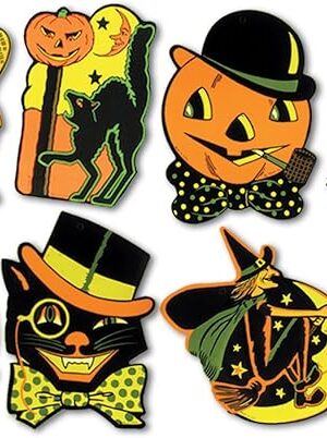 Beistle Pkgd Halloween Cutouts 8.5 inches x 9.25 inches - 2 Packs of 4 Cutouts