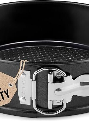 Zulay Premium Springform Pan 9-Inch Nonstick Cheesecake Pan with Removable Bottom, Leak-Proof Design, No Need for Parchment Paper โ For Baking Cakes, Cheesecakes, Pies - Easy to Clean (Black)