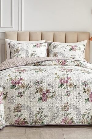 3 Pieces Reversible Quilt Set Bedspread Coverlet Set