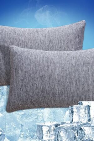 CHOSHOME Cooling Pillow Cases Zipper Pillow Covers Q-Max > 0.45 Zippered Pillowcases for Hot Sleepers, Soft, Breathable, Skin-Friendly, 2 Pack (Standard, 20" x 26", Grey)