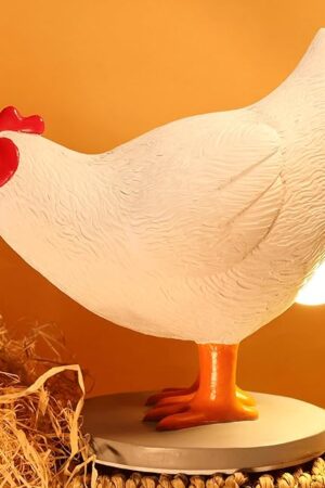 Chicken Egg Lamp, Funny Chicken Table Lamp, LED Egg Night Lght, Resin Chicken with Stepless Dimming Function, Decoration for Home, Bedroom, Study Room
