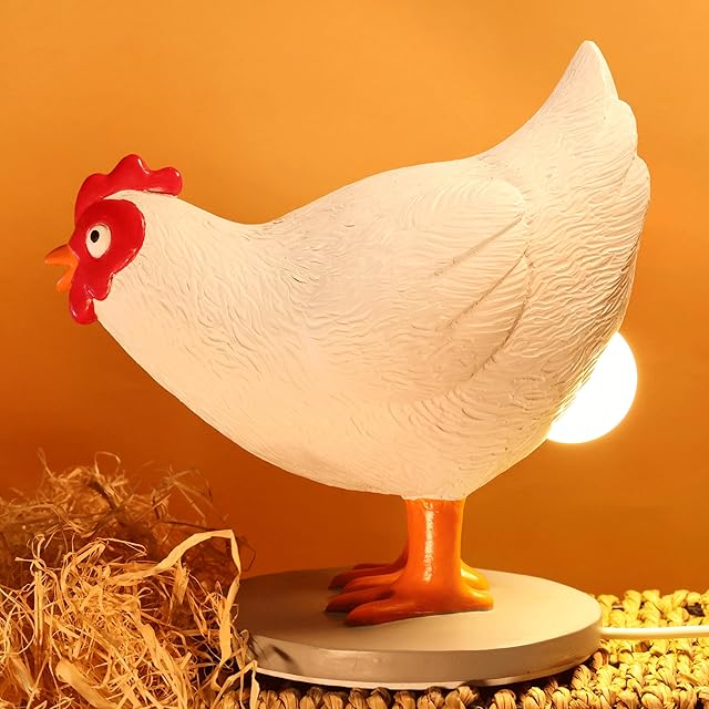 Chicken Egg Lamp, Funny Chicken Table Lamp, LED Egg Night Lght, Resin Chicken with Stepless Dimming Function, Decoration for Home, Bedroom, Study Room