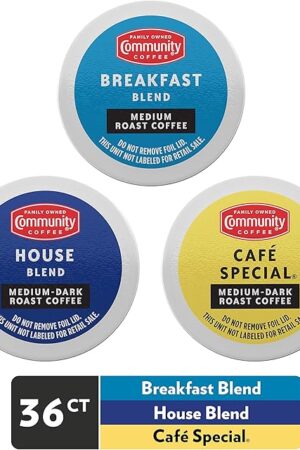 Community Coffee Medium Roast Lover Variety Pack 36 Count Coffee Pods, Compatible with Keurig 2.0 K-cup Brewers, 12 Count (Pack of 3)