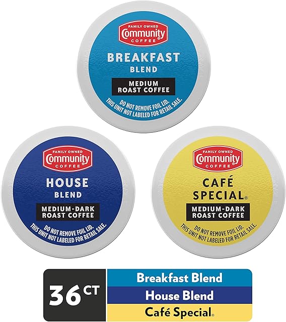 Community Coffee Medium Roast Lover Variety Pack 36 Count Coffee Pods, Compatible with Keurig 2.0 K-cup Brewers, 12 Count (Pack of 3)