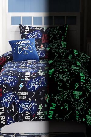 Comforter Set Twin Size Gamer Bedding Set 1 Comforter 1 Decor Pillow 1 Pillow Shams