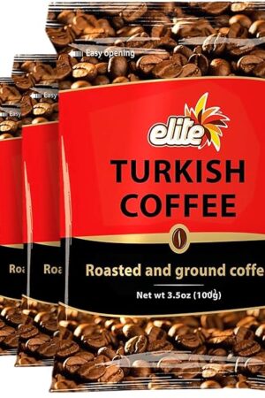 Elite Roasted & Ground Turkish Coffee 3.5oz Bag (4 Pack)
