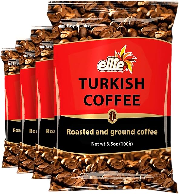 Elite Roasted & Ground Turkish Coffee 3.5oz Bag (4 Pack)