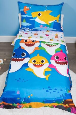 Baby Shark 4-Piece Toddler Bed Set Super Soft Matching Sheets Set
