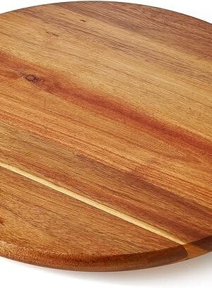 Acacia Wood Lazy Susan, Wood Turntable Tray Cabinet Organizer,14"
