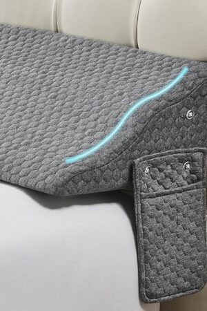 Yojoker Queen Size Bed Wedge Pillow for Headboard Gap, Wedge Pillow Headboard with Side Pockets and Wave Contour, High-Density Foam Bed Gap Filler (0-6"), 60x10x6 Inch, Gray