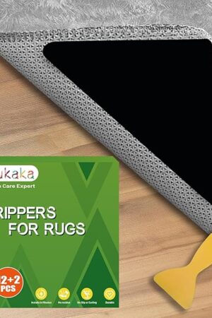 12+2PCS Non Skid Rug Backing for Hardwood Floors and Tiles,Reusable and Washable Non Slip Rug Pads,Rug Tape Hardwood Floor No Damage,Home Decor Apartment Essentials Carpet Tape for Area Rugs