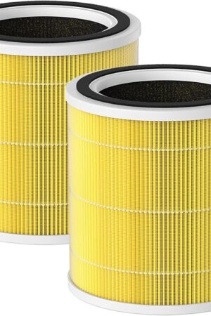 2 Pack AC400 Air Filter Replacement for Purivortex AC400 Air Purifier, H13 Pet Care Filter Replacement, Yellow